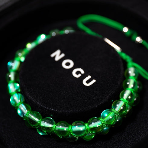 Lune verdoyante | Argent | Bracelet Verre Double Galaxie